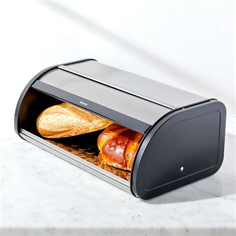 fingerprint proof stainless steel bread box|roll top bread box.